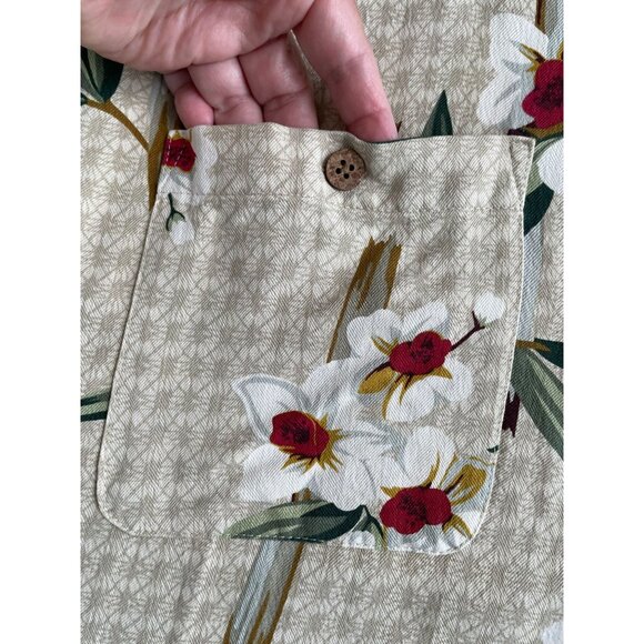 Island Republic XL Floral Hawaiian Shirt Silk/Cotton Short Sleeve Button Shirt - Picture 8 of 9